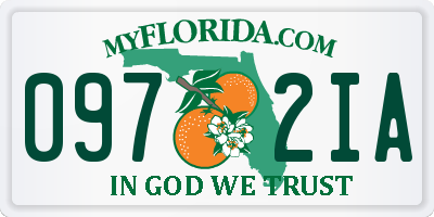 FL license plate 0972IA