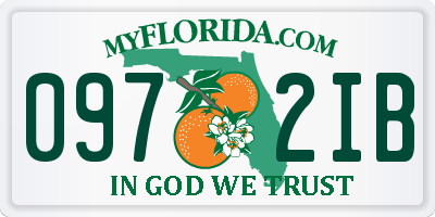 FL license plate 0972IB