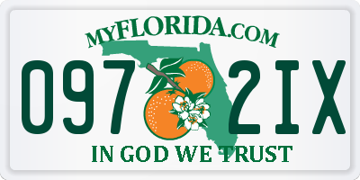 FL license plate 0972IX