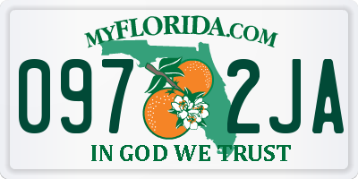 FL license plate 0972JA