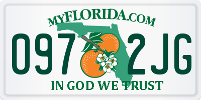 FL license plate 0972JG
