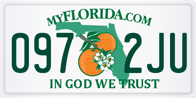 FL license plate 0972JU