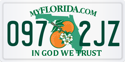 FL license plate 0972JZ