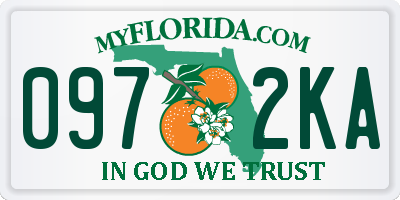 FL license plate 0972KA