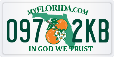 FL license plate 0972KB