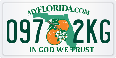 FL license plate 0972KG