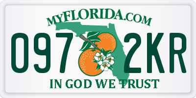 FL license plate 0972KR