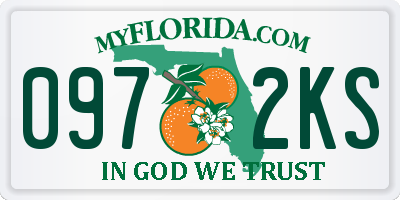 FL license plate 0972KS