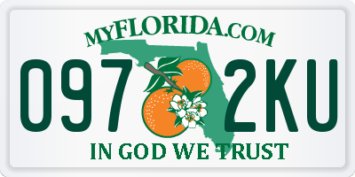 FL license plate 0972KU
