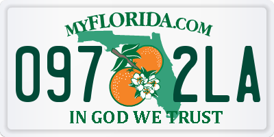 FL license plate 0972LA