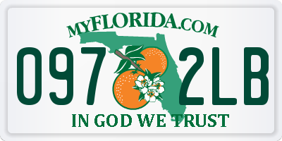FL license plate 0972LB