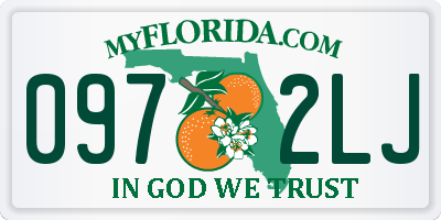 FL license plate 0972LJ