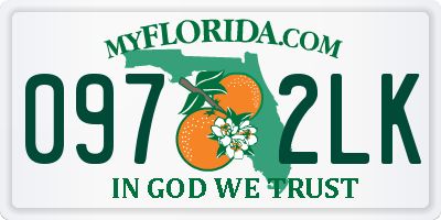 FL license plate 0972LK