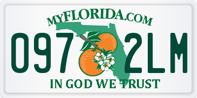 FL license plate 0972LM