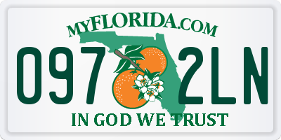 FL license plate 0972LN