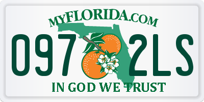 FL license plate 0972LS