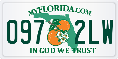 FL license plate 0972LW