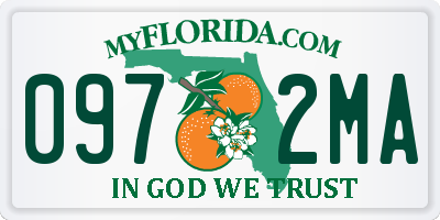 FL license plate 0972MA