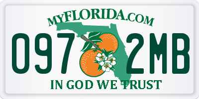 FL license plate 0972MB