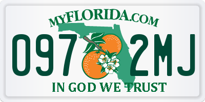 FL license plate 0972MJ