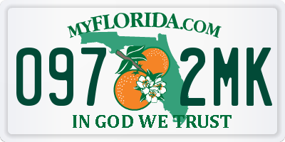 FL license plate 0972MK