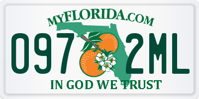 FL license plate 0972ML