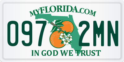 FL license plate 0972MN