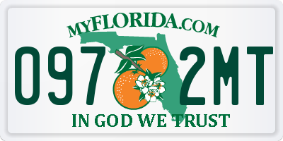 FL license plate 0972MT