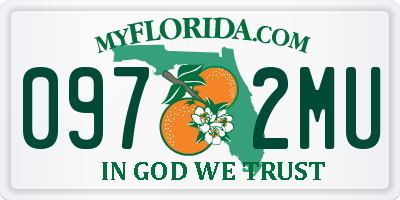 FL license plate 0972MU