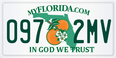 FL license plate 0972MV