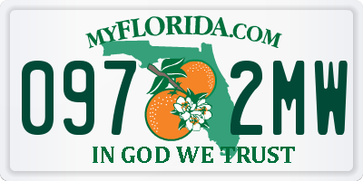 FL license plate 0972MW