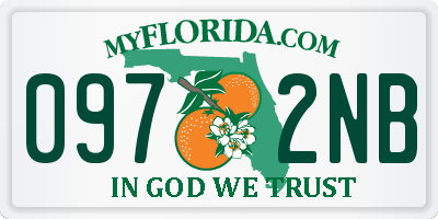 FL license plate 0972NB