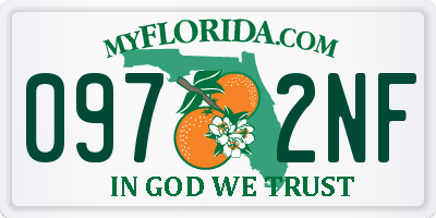 FL license plate 0972NF
