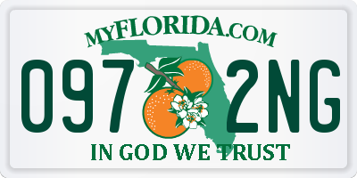 FL license plate 0972NG