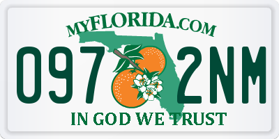 FL license plate 0972NM