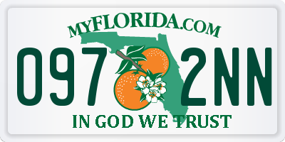 FL license plate 0972NN