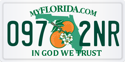 FL license plate 0972NR