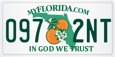 FL license plate 0972NT