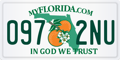 FL license plate 0972NU