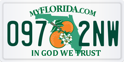 FL license plate 0972NW