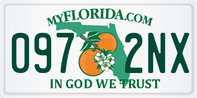 FL license plate 0972NX