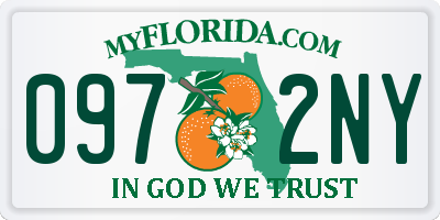 FL license plate 0972NY