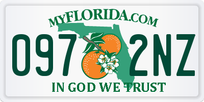 FL license plate 0972NZ