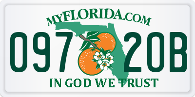 FL license plate 0972OB