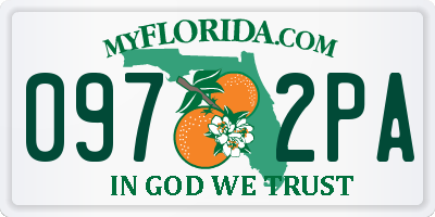 FL license plate 0972PA