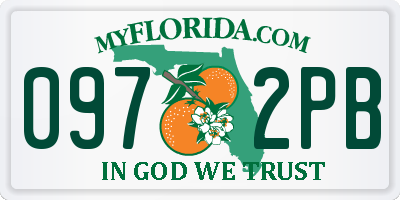 FL license plate 0972PB