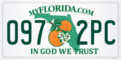 FL license plate 0972PC