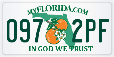 FL license plate 0972PF