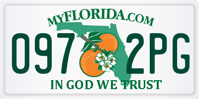 FL license plate 0972PG