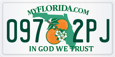 FL license plate 0972PJ